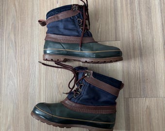 Stivali da esterno VTG Northwest Territory Duck Boots Thermolite Insulated Green Blue da donna, taglia 9.