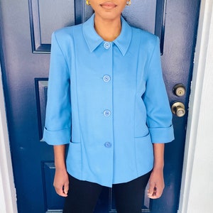 Frayne 70s VTG Cornflower Blue 4 Button Blazer