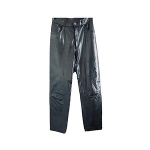 J. Palo 80s Vintage Black Genuine Leather Straight Leg Pants