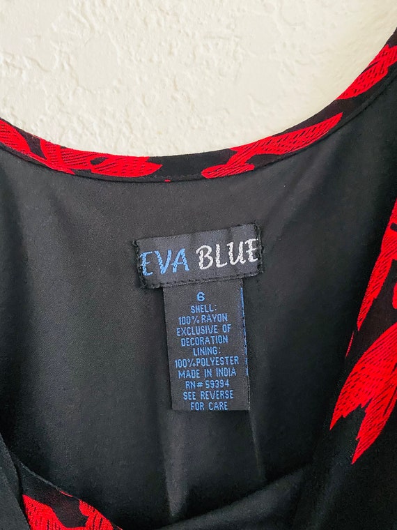 Eva Blue Vintage Cruella Black & Red Lace Sequin … - image 10