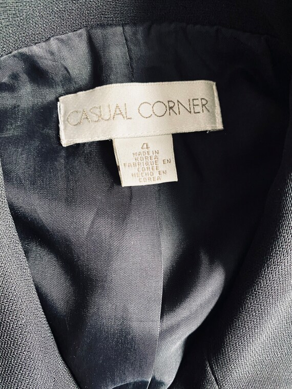 90s Casual Corner 5 Button Black Blazer - image 8