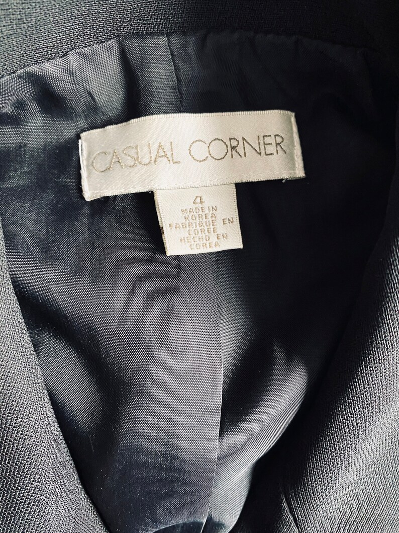 90s Casual Corner 5 Button Black Blazer image 8