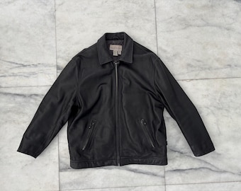 【90's HILL&ARCHER suede jacket 40 size】 Vintage Hill & Archer Suede Leather Brown Bomber Jacket Men