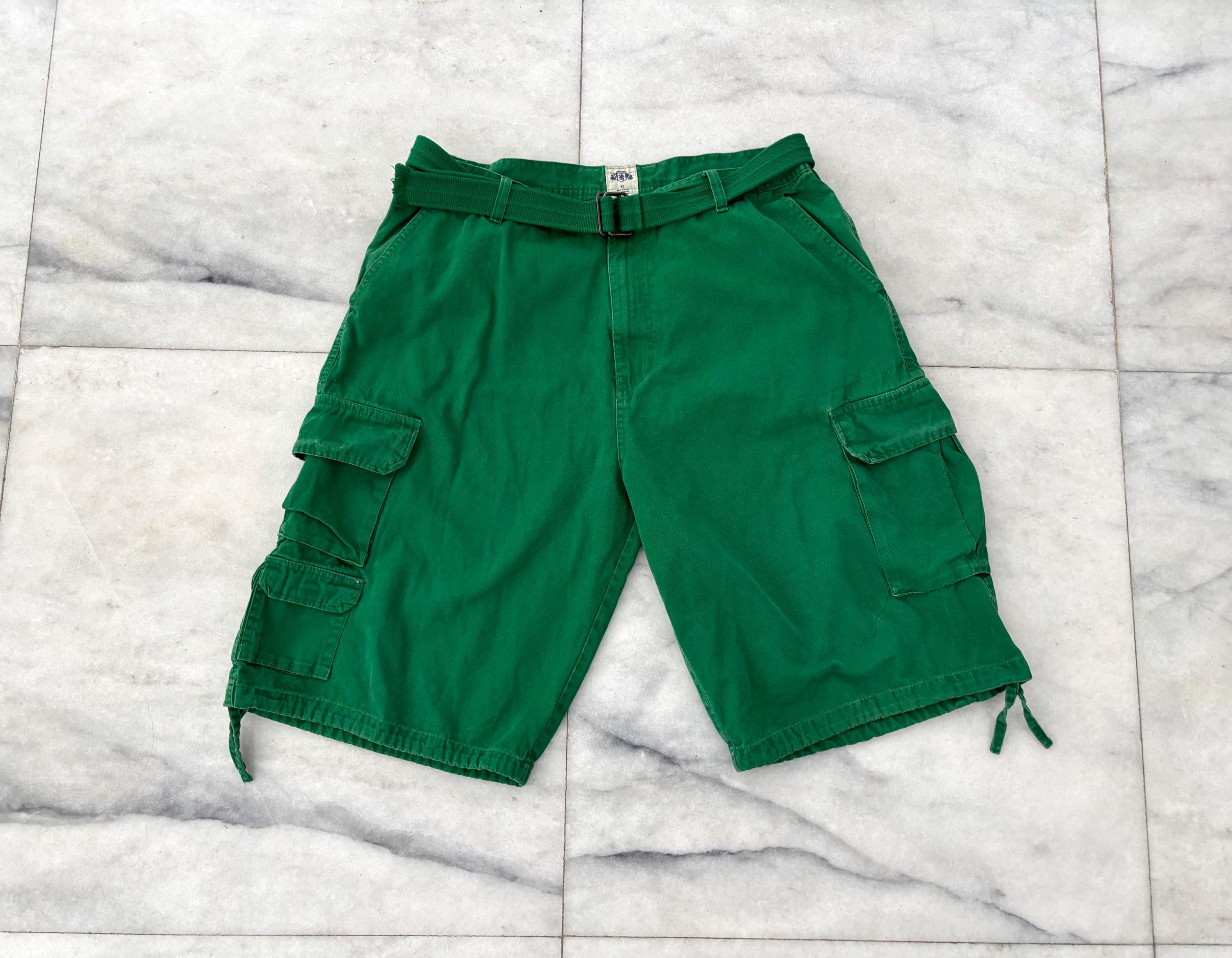 Vintage Y2K PJ Mark Shorts Baggy Cargo Jorts Skater Cyber Green