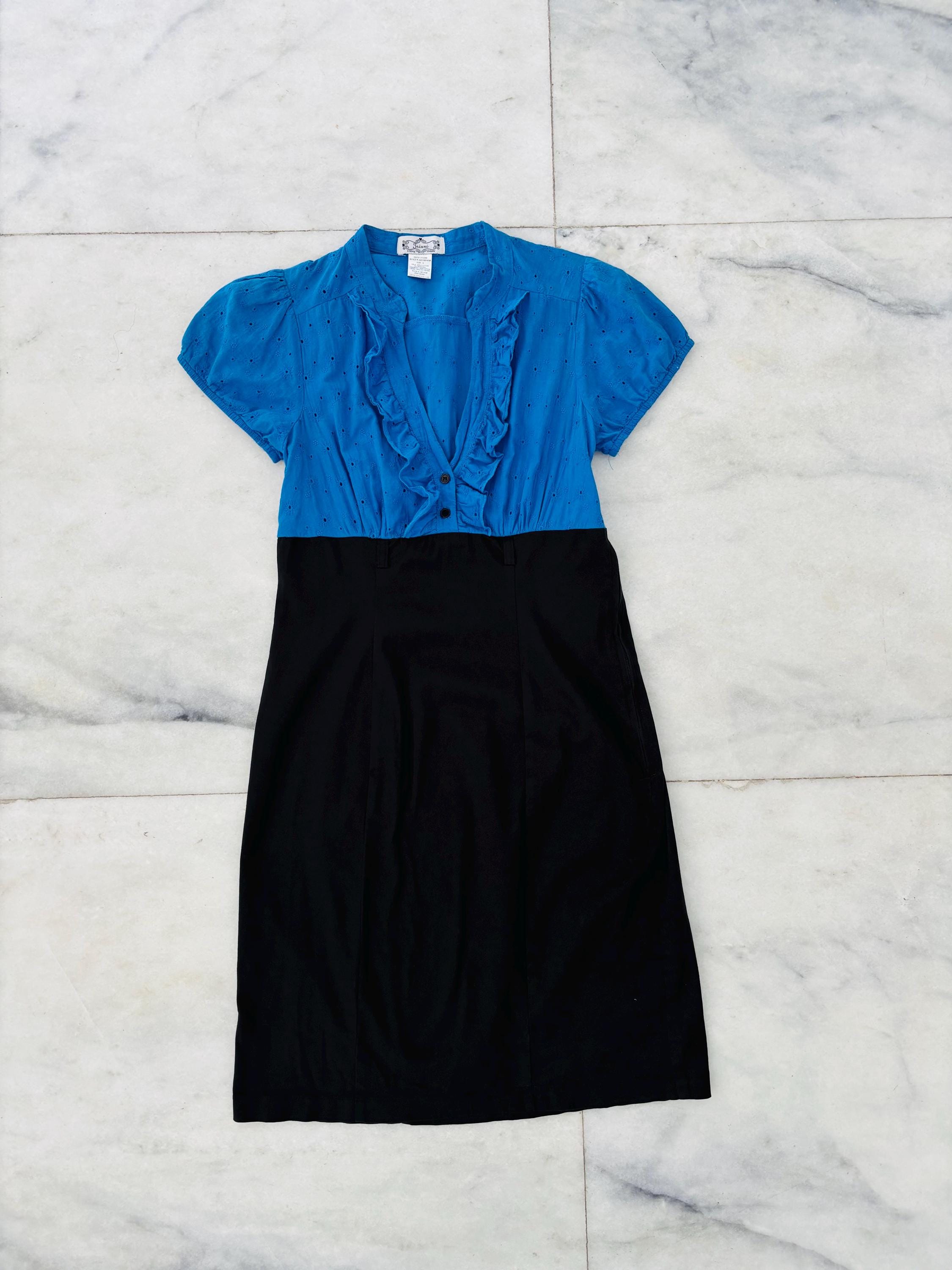 90s Y2K Vintage Trixxi Dress Womens Blue Black Empire Waist Cotton Juniors 9 Office Corpcore 90s Y2K Vintage Trixxi Dress Womens Blue Black Empire Waist Cotton Juniors 9 Office Corpcore