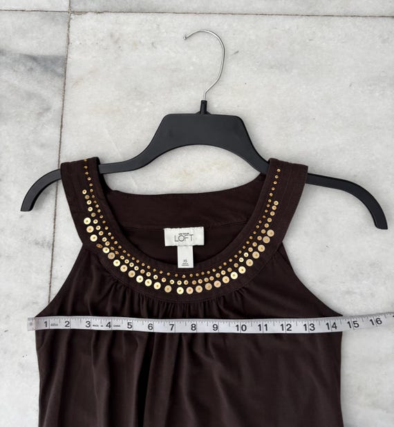 VTG Ann Taylor LOFT Mini Dress Sleeveless Brown Sequin Neck Womens XS Boho Y2K - Etsy Finland VTG Ann Taylor LOFT Mini Dress Sleeveless Brown Sequin Neck Womens XS Boho Y2K - Etsy Finland