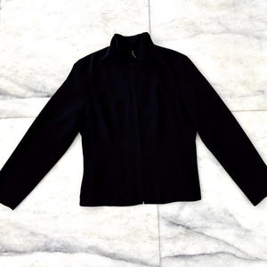 Vintage Donatella Jacket Black Full Zip Long Sleeve Women’s 12 Minimalist