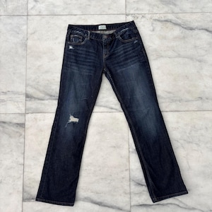 Y2K Aeropostale Jeans Chelsea Bootcut Low Rise Dark Wash Distressed Women 11/12