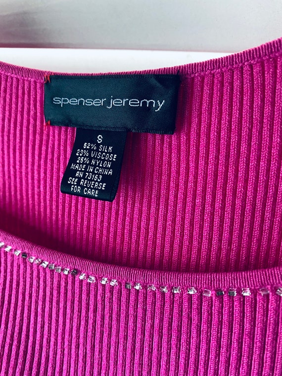 Spenser Jeremy 90s VTG Pink Silk Blend Ribbed Kni… - image 7
