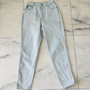 Vintage Gitano Light Wash Tapered Leg High Rise Mom Jeans Womens Size 12 Tall