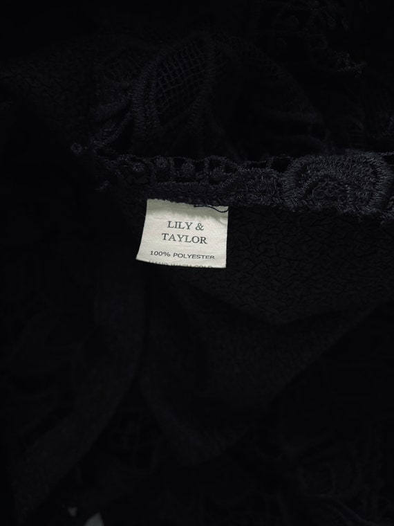 Vintage Lily & Taylor New York Black Eyelet Lace … - image 7