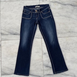 Y2K Levi’s 524 Super Low Jeans Women’s Bootcut Dark Wash Size 7 Boho Western