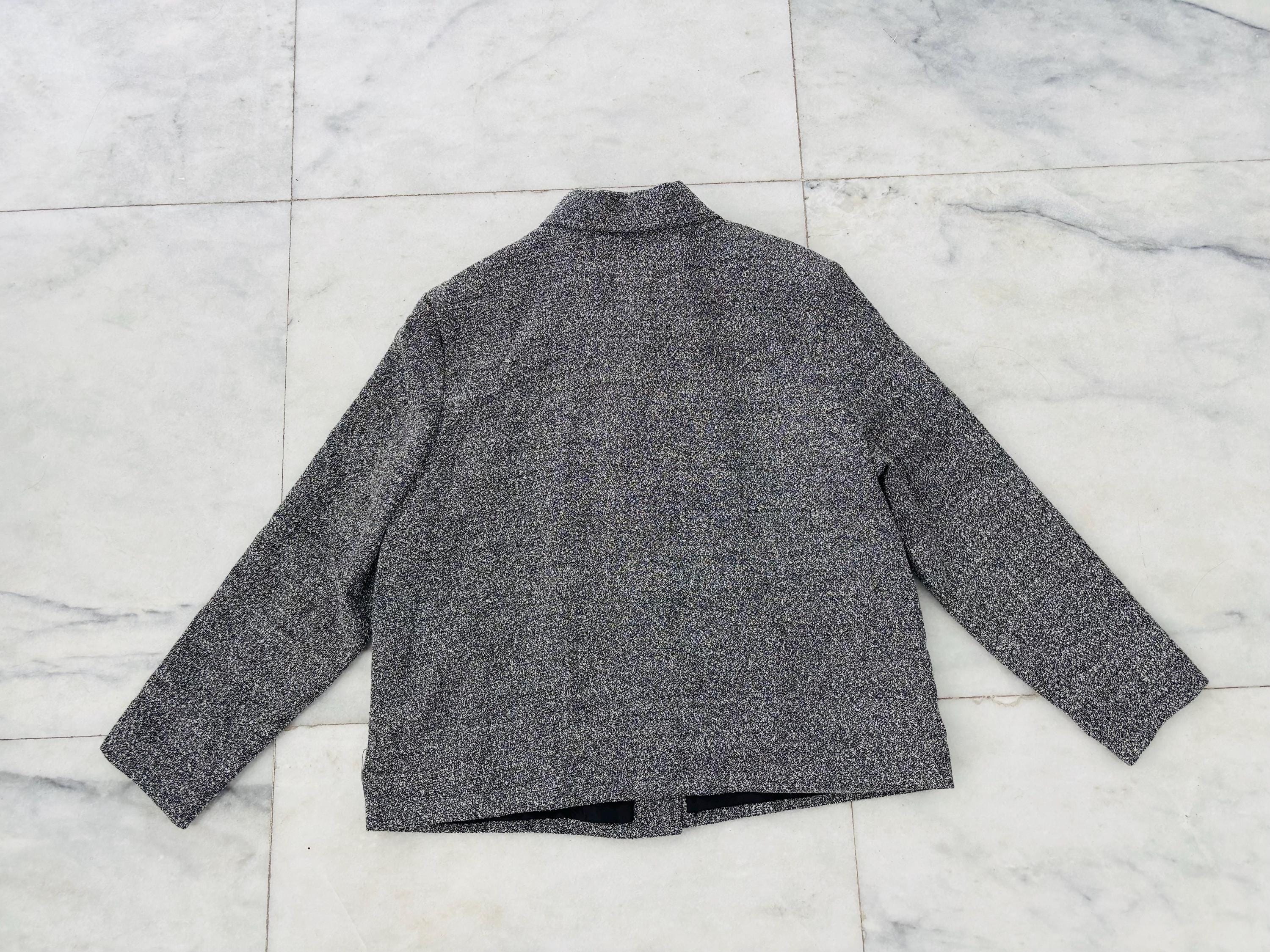 VTG Briggs New York Jacket Black White Textured Knit Women XL 