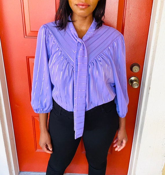 lavender chiffon blouse