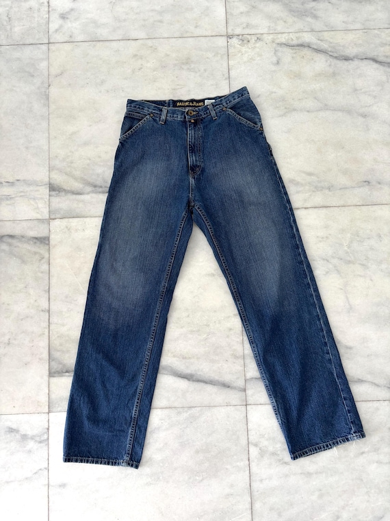 90s Nautica Jeans Cargo Pocket Baggy Blue Skater Men 33X34 Grunge 