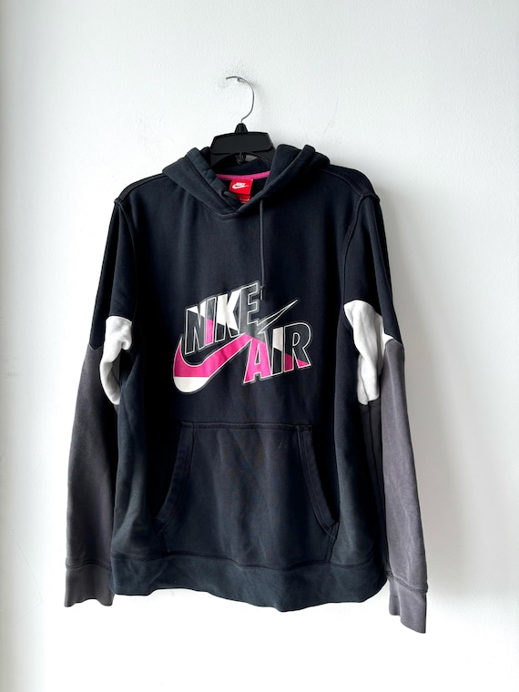 Nike air hoodie grey and black deals