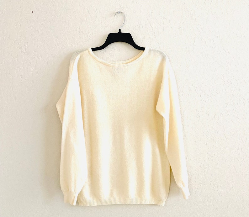 80s Vintage Clifford & Wills Ivory Lambswool Pullover Sweater image 6