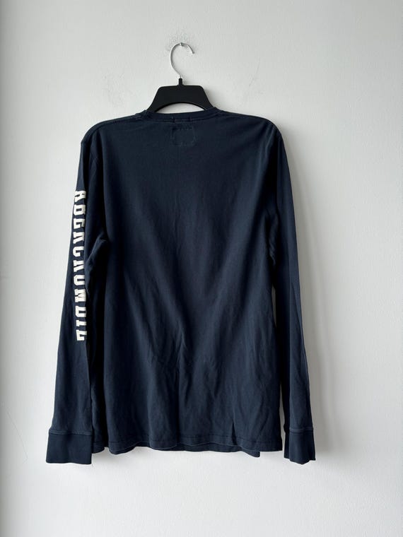 Y2K VTG Abercrombie & Fitch T Shirt Blue Spellout Logo Long Sleeve