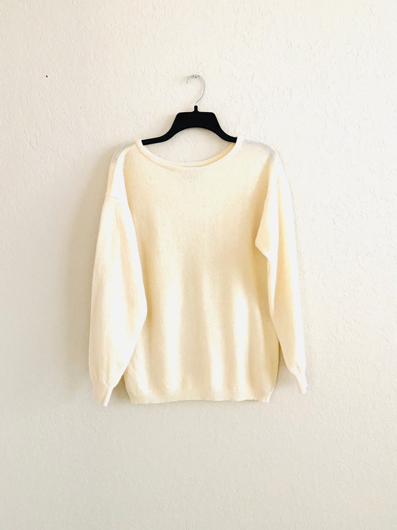 80s Vintage Clifford & Wills Ivory Lambswool Pullover Sweater image 2