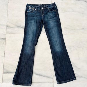Y2K Grace in LA Jeans Bootcut Low Rise Embellished Juniors 11 Western Glam Retro USA