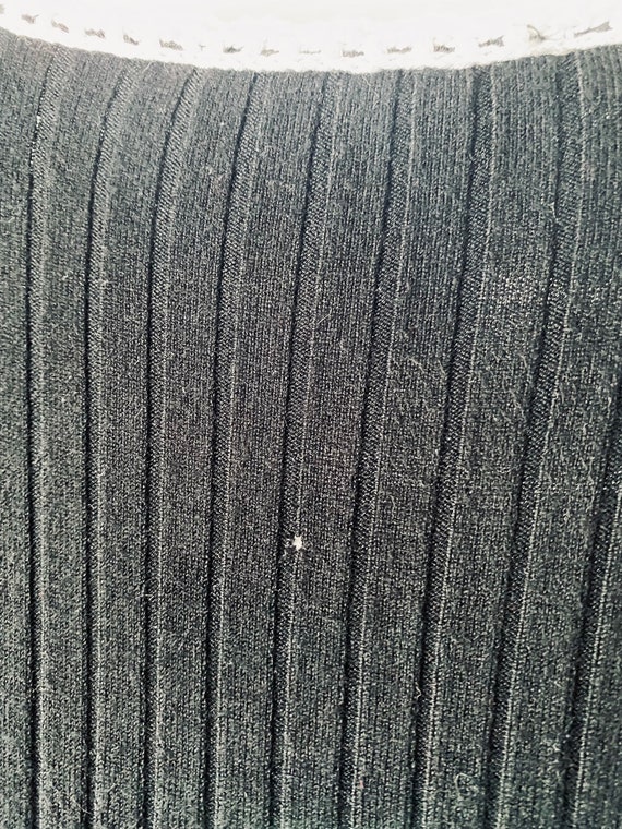 J.A.C. 90s VTG Black Knit Ribbed Floral Cardigan … - image 10