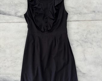 loft black dress Ann Taylor LOFT Black Wool Blend A-Line Dress with Twisted Neckline –  SilkRoll main image 0