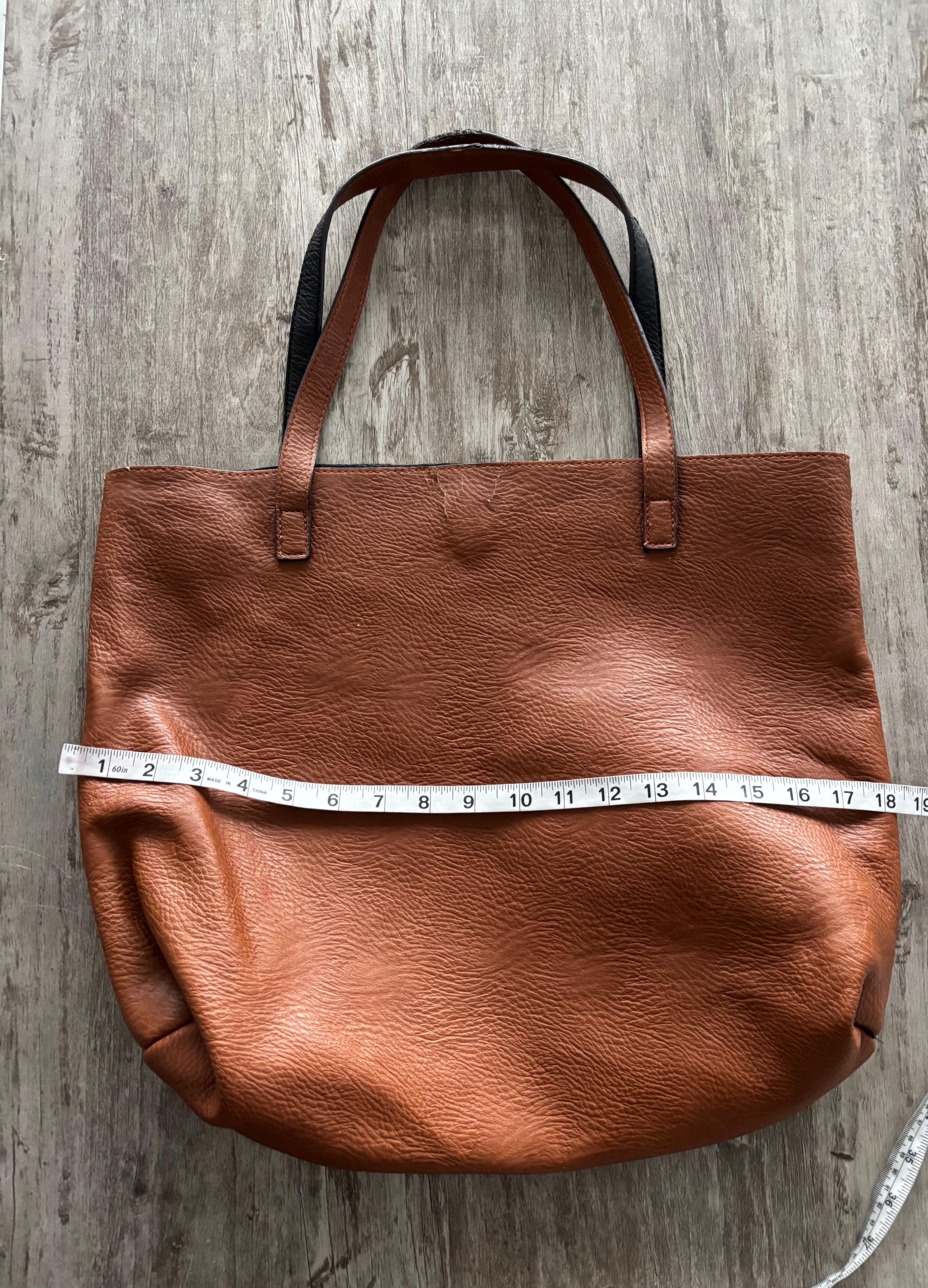 ヴィンテージレザートートバッグ ラージ ブラウン ブラック