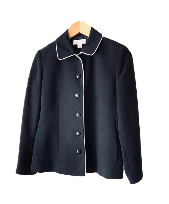 90s Casual Corner 5 Button Black Blazer - image 5