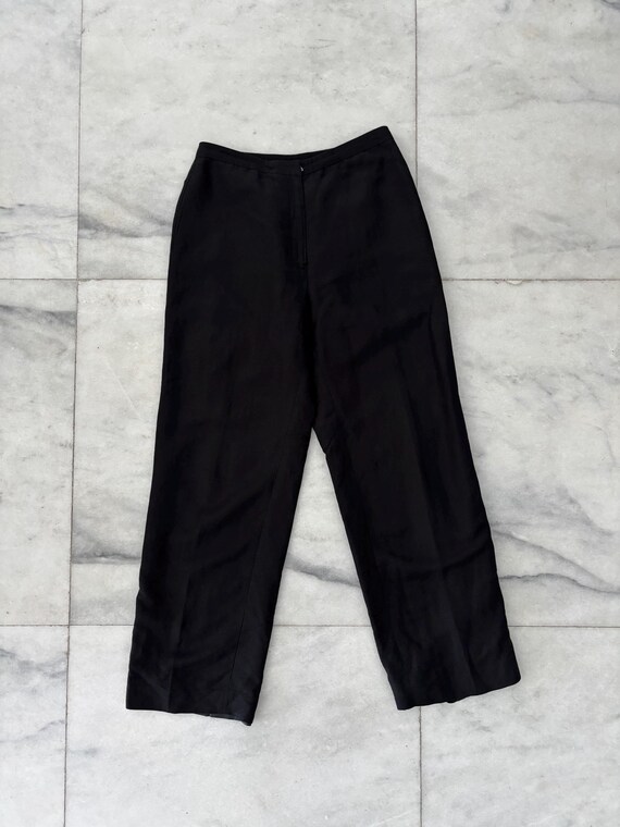 Vintage Le Suit Pants Trouser High Rise Black Linen Blend Lined Women 6P  See Below - Etsy
