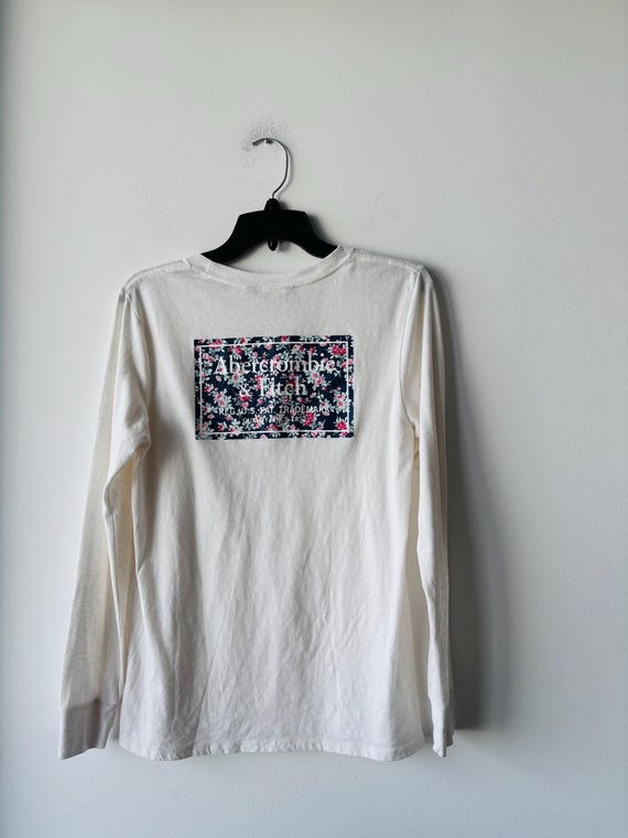 Y2K VTG Abercrombie & Fitch Shirt Long Sleeve White Floral Print