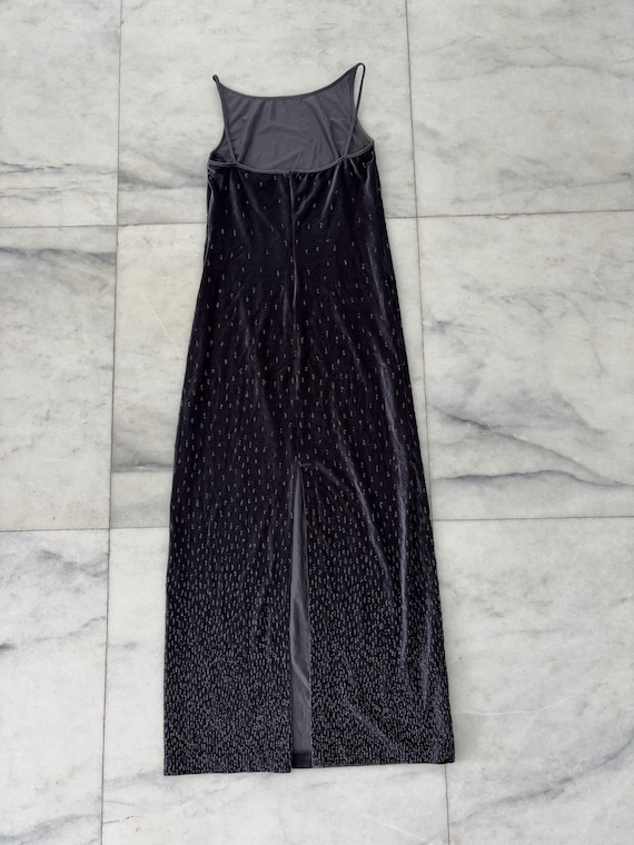 90s Vintage Ann Taylor LOFT Dress Gray Velvet Beaded Gown Womens 8 USA  Whimsigoth Formal - Etsy New Zealand