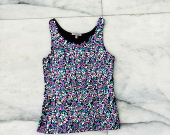 Y2K Charlotte Russe Linne Paljett Cami Dam XS Klubb Utekväll Fest USA
