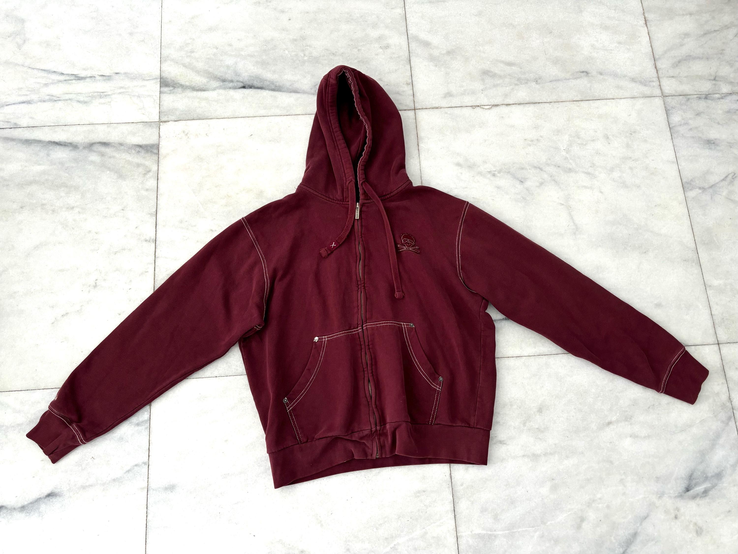 Y2K Vintage Marc Ecko Hoodie Full Zip Burgundy Skull Grunge Y2K Vintage Marc Ecko Hoodie Full Zip Burgundy Skull Grunge