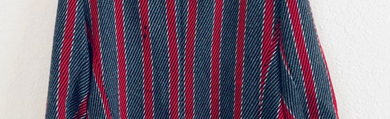 Cappagallo 80s Vintage Red & Gray Striped Wool Co… - image 5