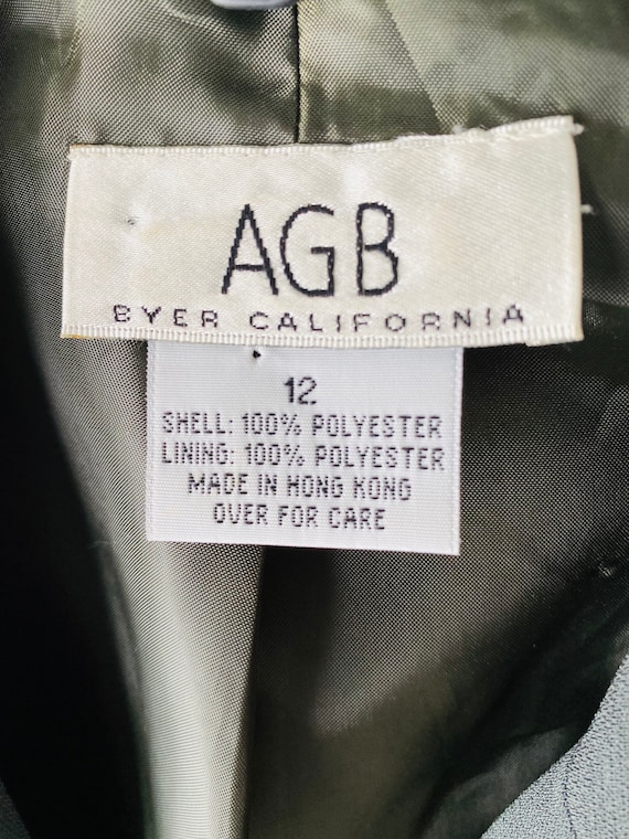 90s AGB Byer California VTG Olive Green Chiffon B… - image 4