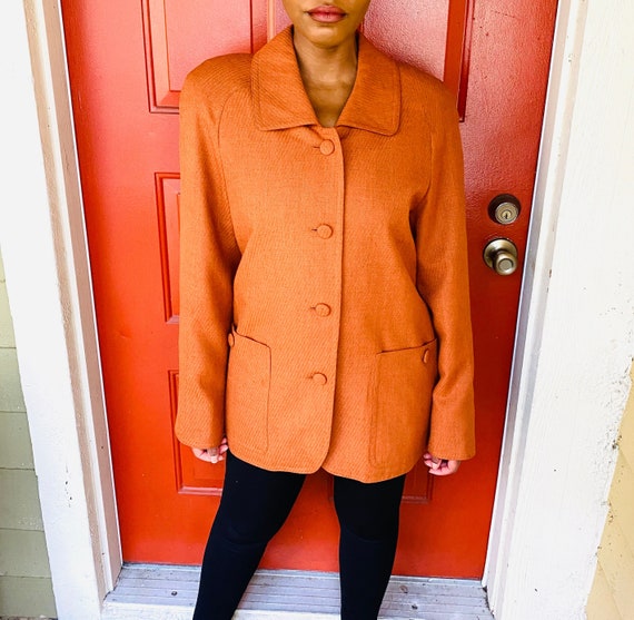 burnt orange peacoat