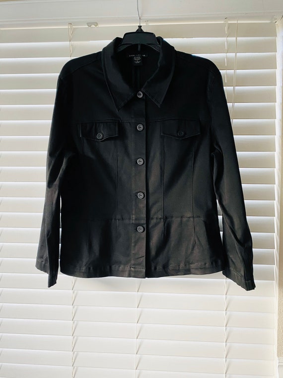 90’s Black Military Jacket, Vintage Anne Carson J… - image 2
