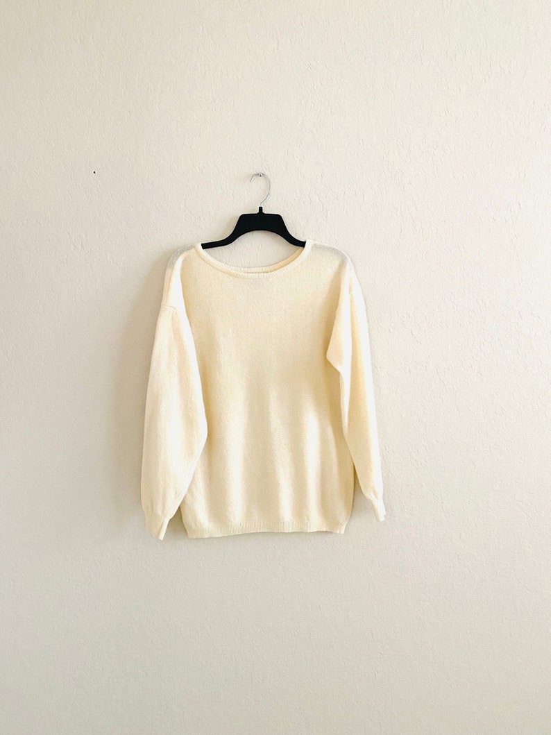 80s Vintage Clifford & Wills Ivory Lambswool Pullover Sweater image 1