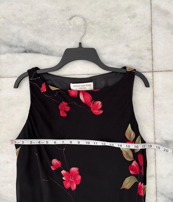90s VTG Jones New York Dress Midi Black Red Floral Womens 16 Boho  Whimsigoth - Etsy
