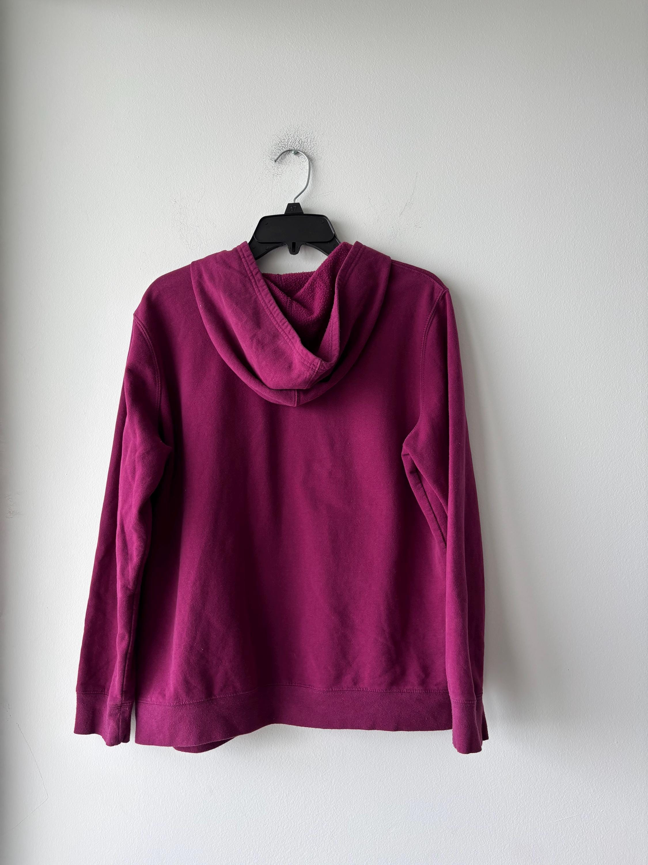 Y2K GAP Hoodie Pullover Sweatshirt Burgundy Logo Spellout Fleece