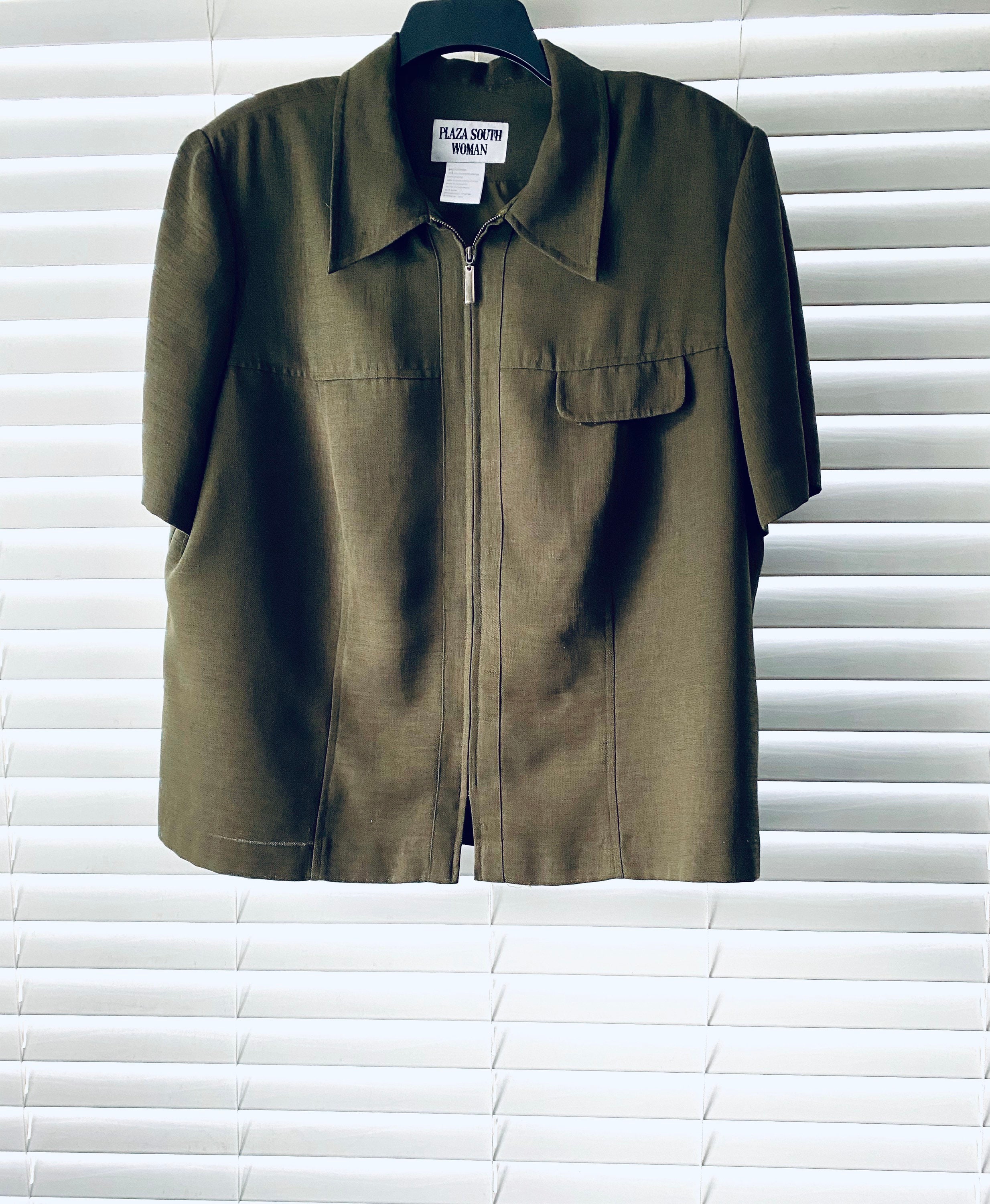 90s Plaza South Woman Olive Green Bomber Jacket 90s Vintage - Etsy