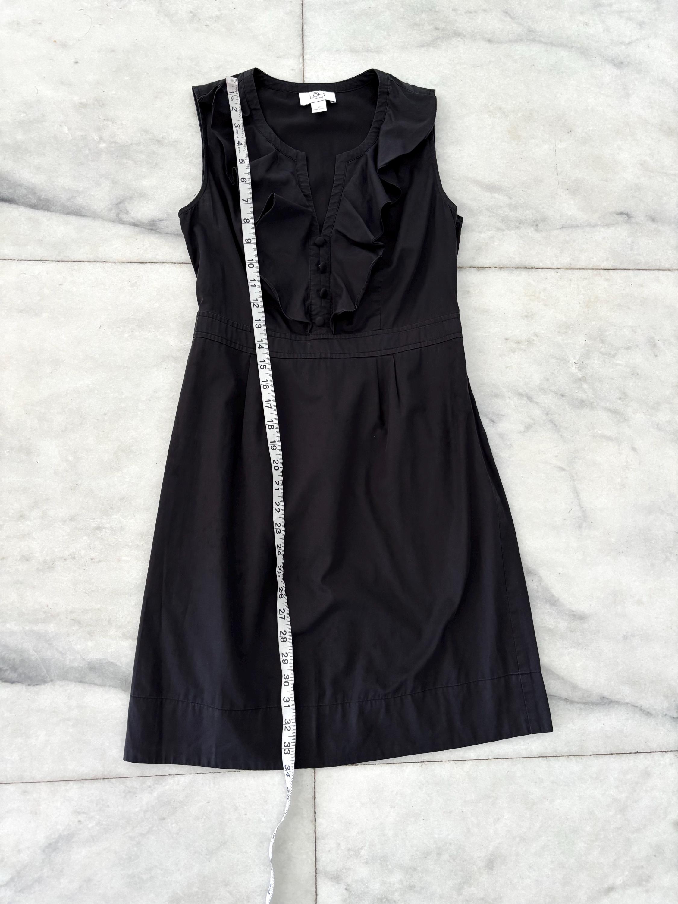 Vintage Ann Taylor LOFT Dress Black Cotton Ruffle Sleeveless Women 4P - Etsy