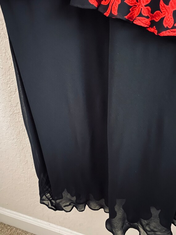 Eva Blue Vintage Cruella Black & Red Lace Sequin … - image 5
