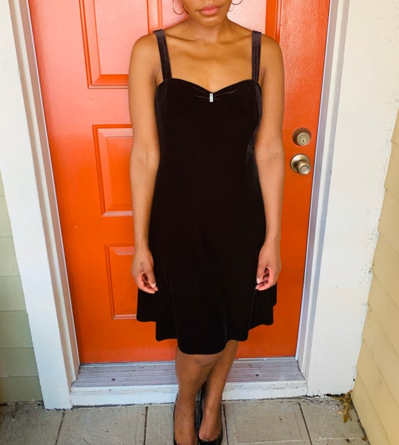 black velvet slip dress