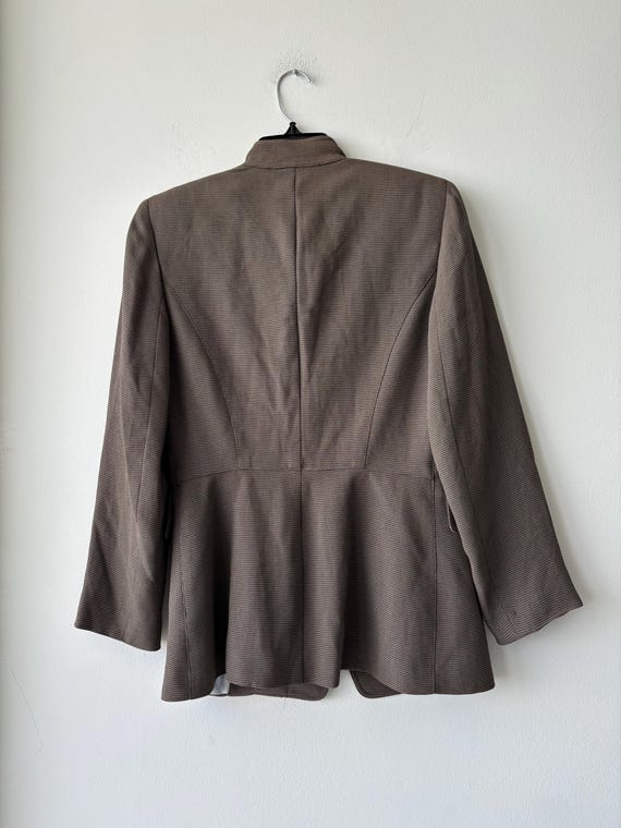 Vintage Garfield & Marks Blazer Mandarin Collar Taupe Made