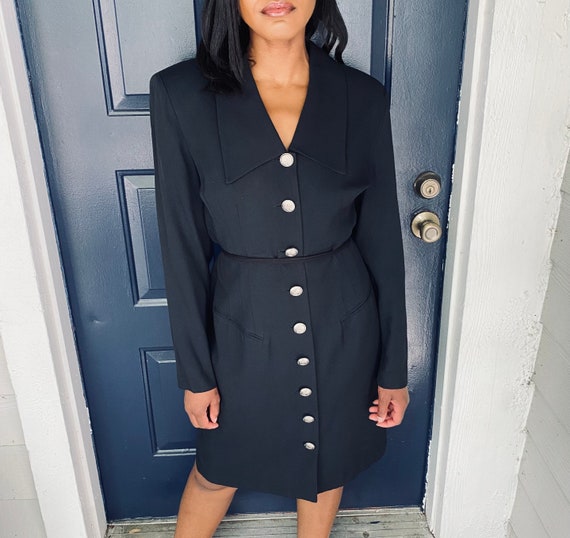 90s Noir Midi Dress (XS)