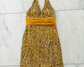 Robe Paco Rabanne 1996 'Do-it-yourself' - Robe Disque En Rhodoid Doré - Taille 36, Occasion Très Bon état