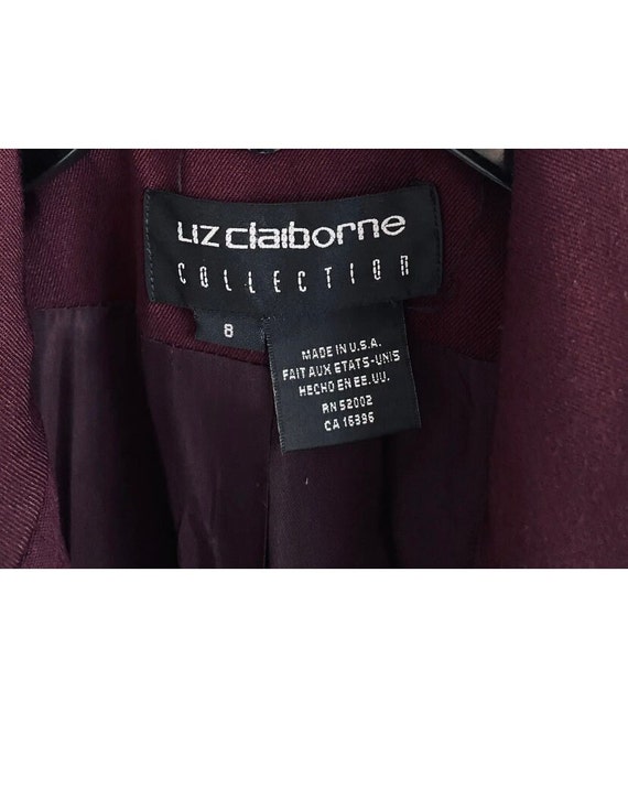 Liz Claiborne Vintage Maroon 100% Wool Double Bre… - image 3