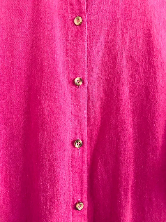 90s Harve Benard Pink Linen Blend Collared Button… - image 6