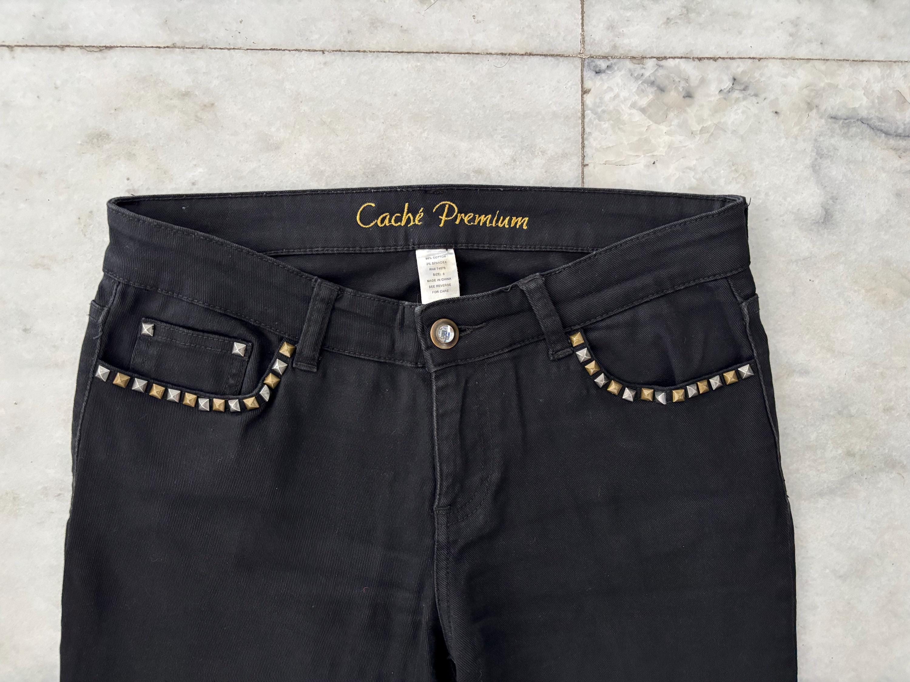 Y2K Vintage Cache Jeans Black Studded Low Rise Bootcut Y2K Vintage Cache Jeans Black Studded Low Rise Bootcut